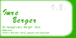 imre berger business card